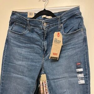 Levi's Women's Blue High-Rise Straight Jeans